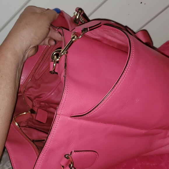 Coach Bags Bright Pink Leather Coach Diaper Bag Poshmark